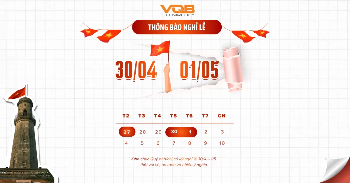 Thông báo lịch nghỉ lễ Giỗ Tổ Hùng Vương và 30/4 – 01/5/2026